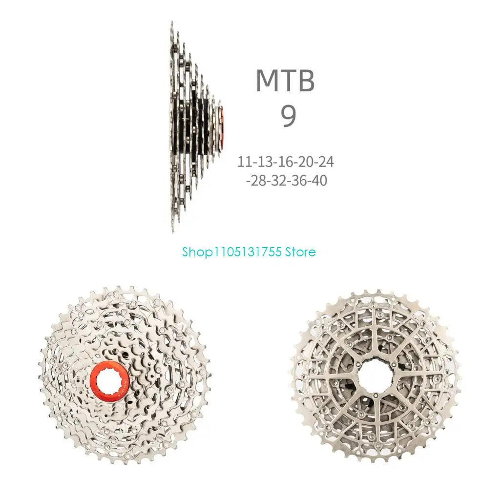 

K0EF Bicycles 9 Speed Cassette 11-40T Light Weight Road Bike Cassette Flywheel