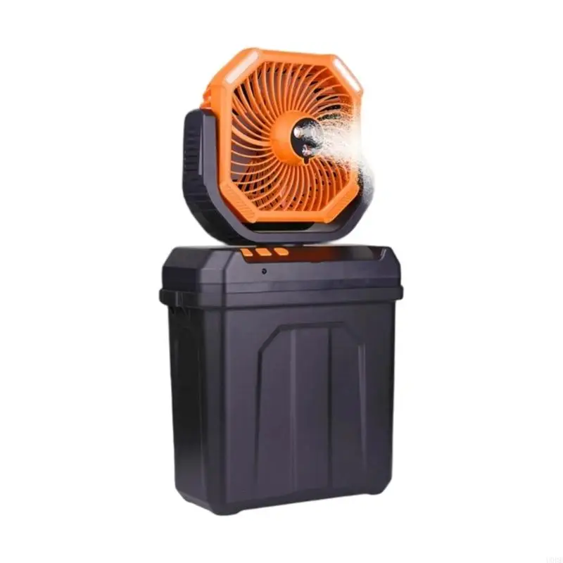 Multifunction Camping Fan Outdoor Portable Ceiling Fan Rechargeable Misting Fan with Night Light Home Camping Supply