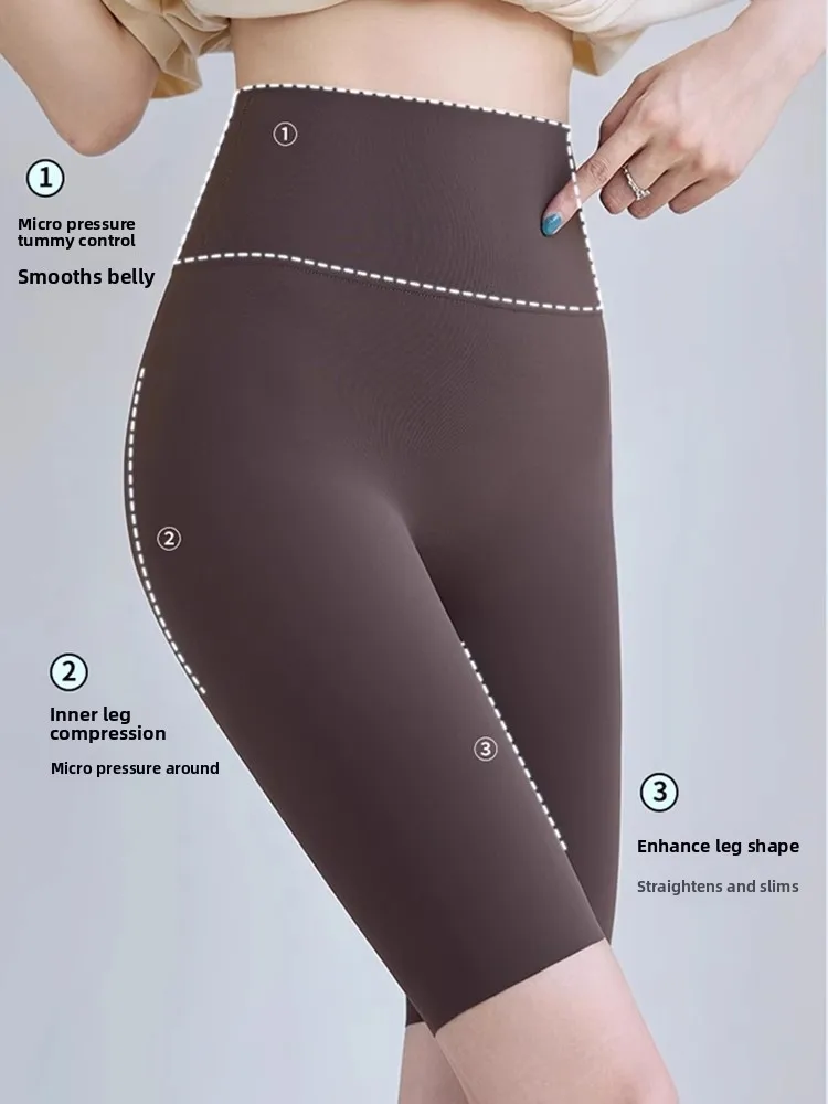   Pantalon de Yoga taille haute pour femme, coupe cintrée, peau d'arche en soie glacée, cinq pouces, vêtements d'extérieur fins d'été, pantalon de levage Bot
