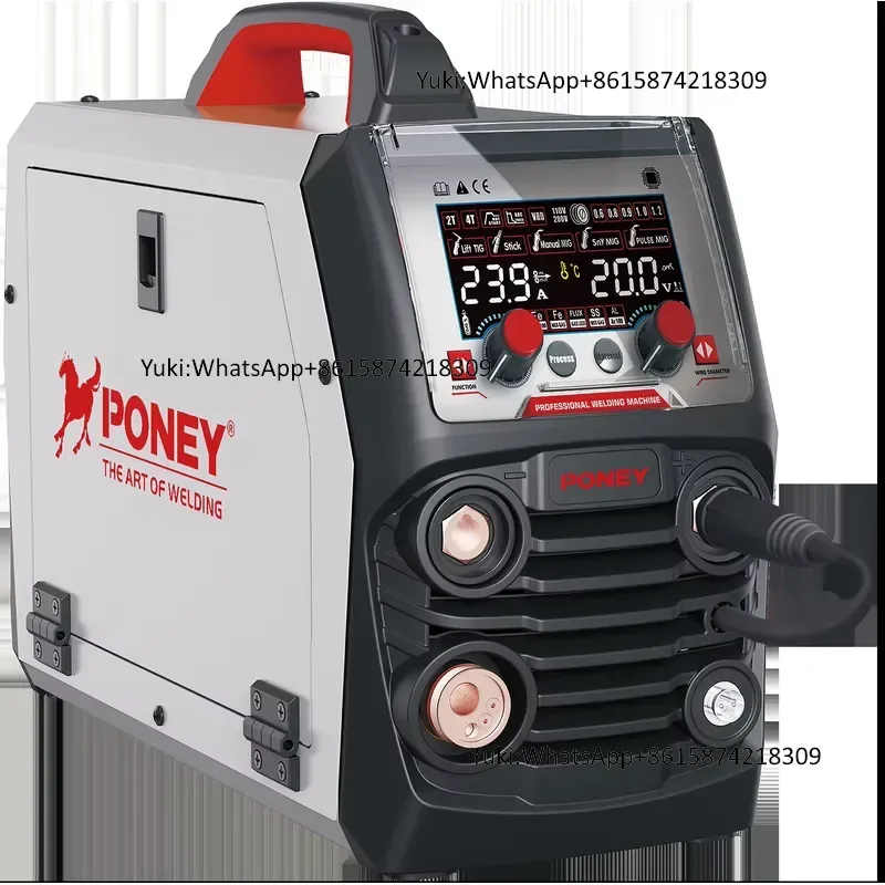 New Poney aluminum stainless steel pulse MIG 200AM semi-automatic 220V digital IGBT 200A airless TIG MMA welding 5-in-1