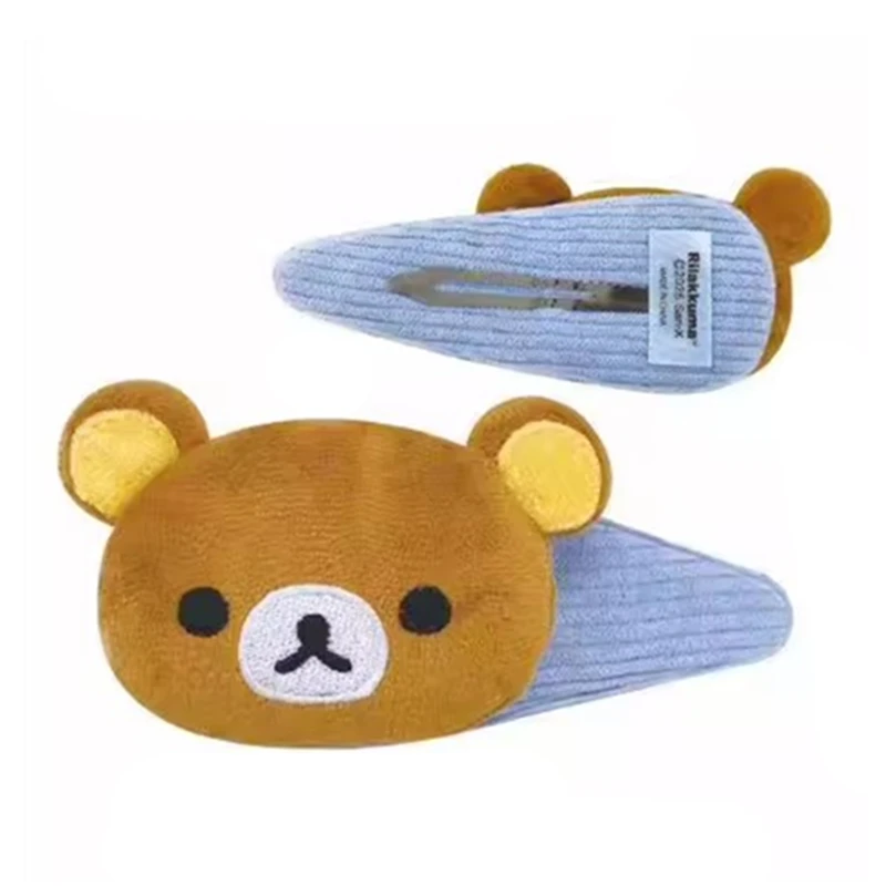 

Rilakkuma Korilakkuma плюшевые заколки для волос с лицом медведя, большие заколки и заколки для волос, головные уборы, милые аксессуары для волос Kawaii для женщин и девочек