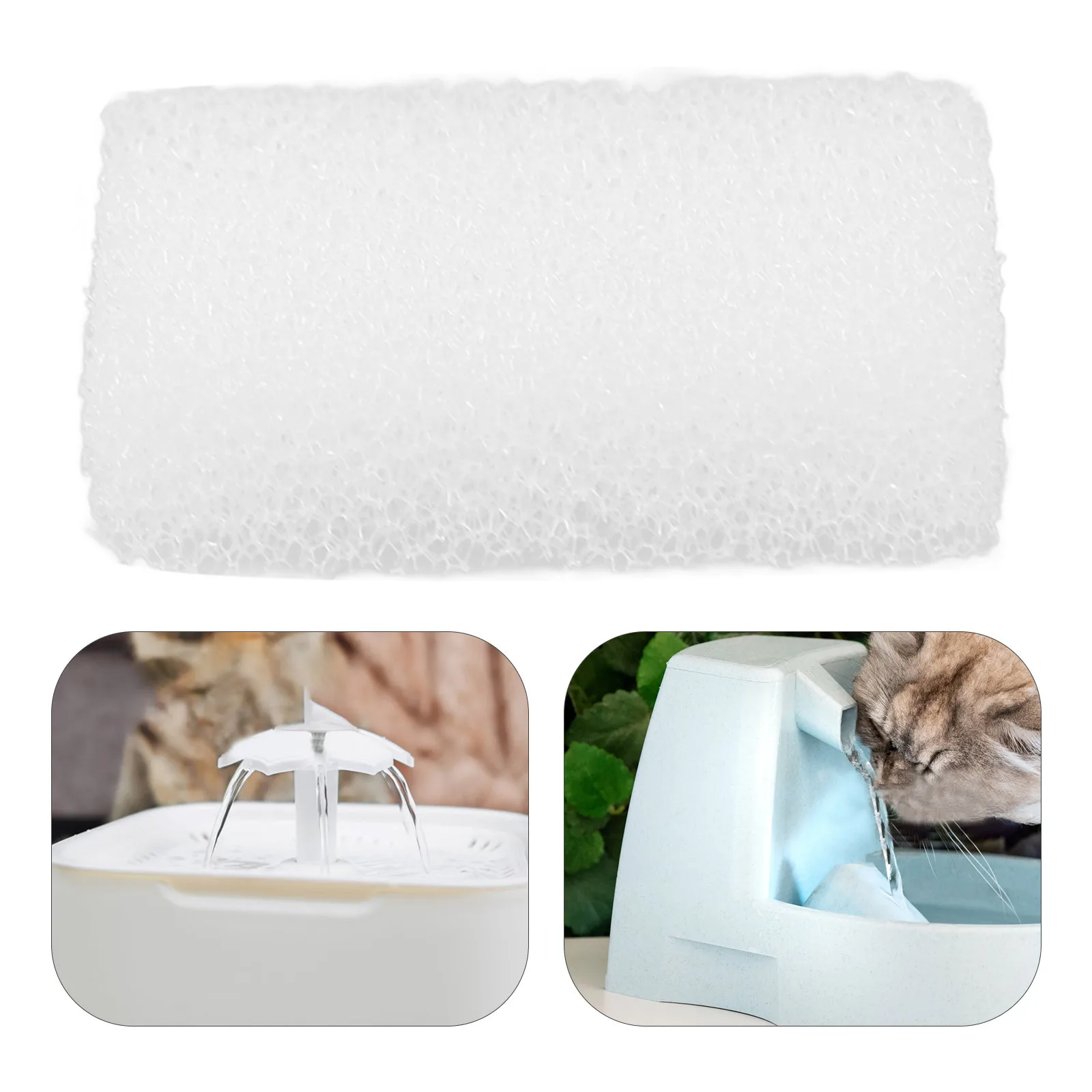 

10Pcs Cat Water Fountain Sponge Replacement Filters Pet Supplies Easy Install Longtime Clean Replacement Filter
