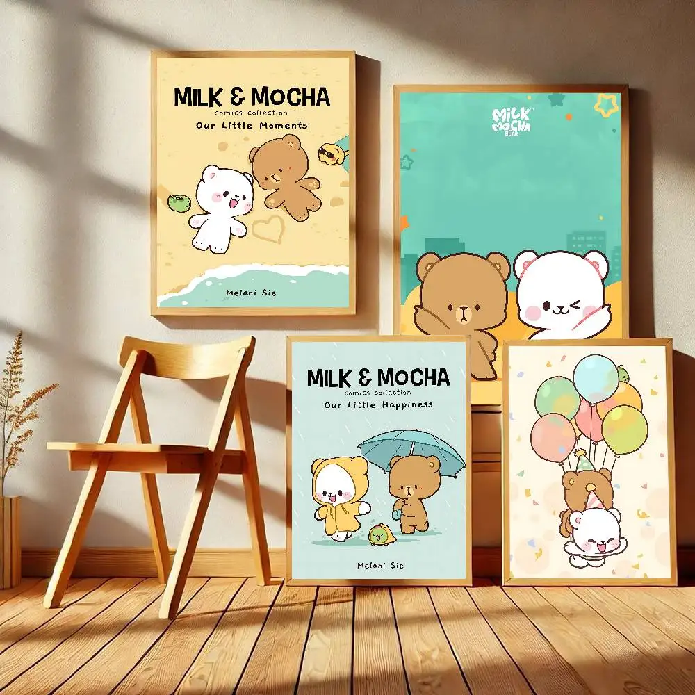 Art Milk and Mocha Classic Vintage Posters Decoracion Painting Wall Art White Kraft Paper Kawaii Room Decor