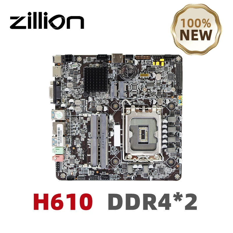 Zillion-Placa-mãe Mini ITX, LGA 1700 Dual Channel, Suporte DDR4, Core i3, i5, i7, Pentium, Celeron, Jogos para PC, H610, CPU 12ª Geração