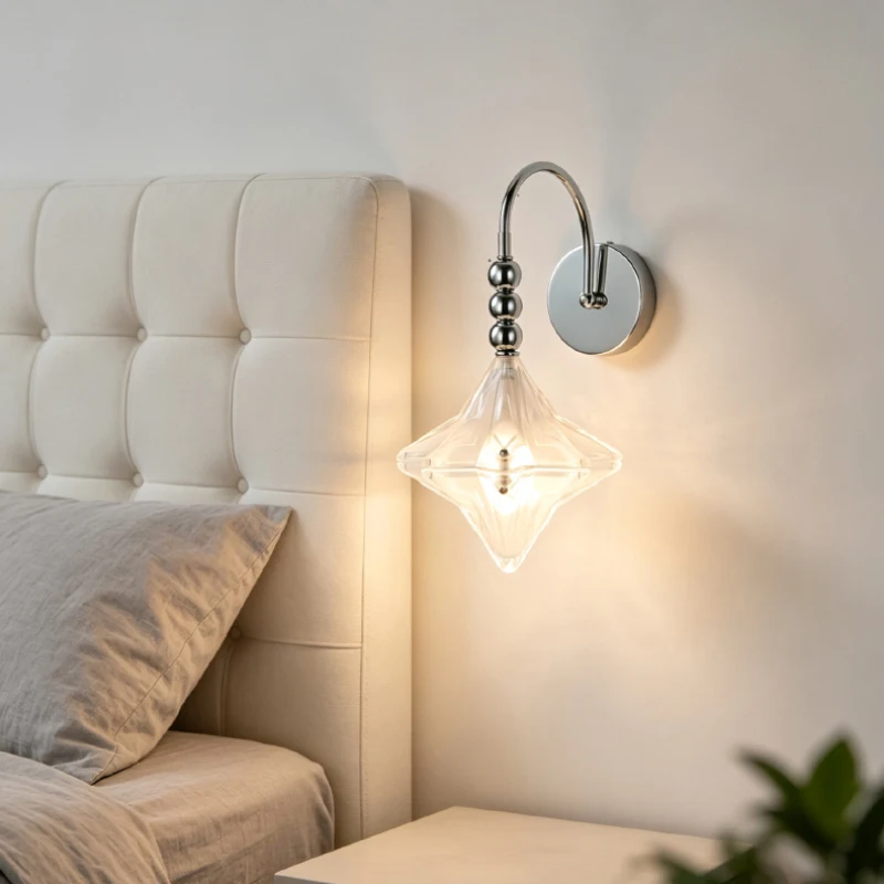 Modern Star Shape Luxury Metal Glass Home Decor Sconce LED Room Wall Light For Bedroom Villa Living Room Lighting Fixtures