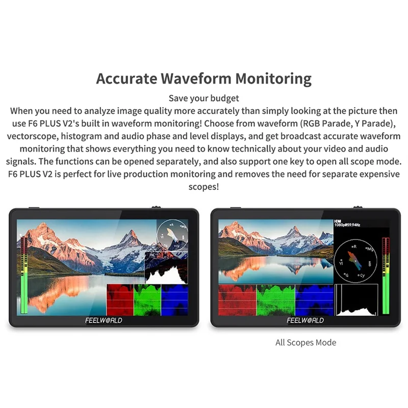 FEELWORLD Kamera Touch Monitor F6 PLUS 6 Zoll Touch Monitor Für Mikroscan Kameras Externe Touch Monitor