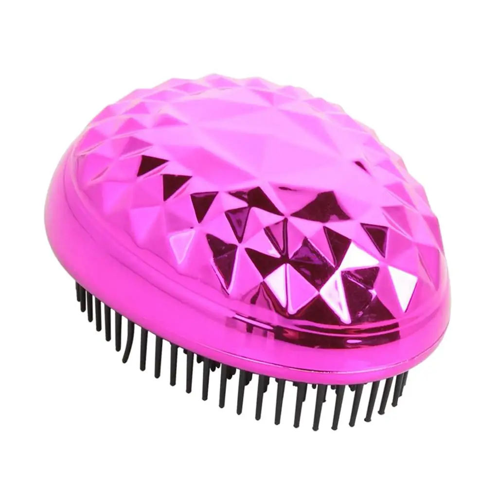 Curly Hair Comb Electroplated Diamond Design Pain Free Detangling Hair Brush Hair Accessory for Women Travel Hair Styling