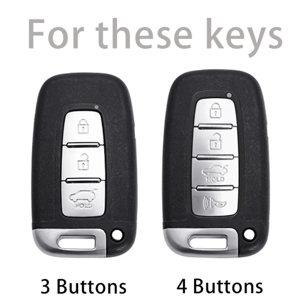 Car Key Case Cover 3/4 Buttons Gold edge  Shell Fob For Hyundai EQUUS Optima K5 Forte Opirus Rohens Ix35 SOUL SORENTO  Borrego