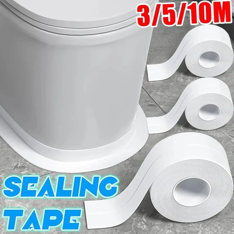 PVC Self Adhesive Sealing Tape Waterproof Caulk Strip Mold Proof Gap Seal for Kitchen Bathroom Toilet