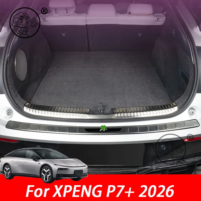 

For XPENG P7+ 2026 2027 Car Trunk Threshold Strip Inner Bumper Guard Tailgate Anti Kick Accessories