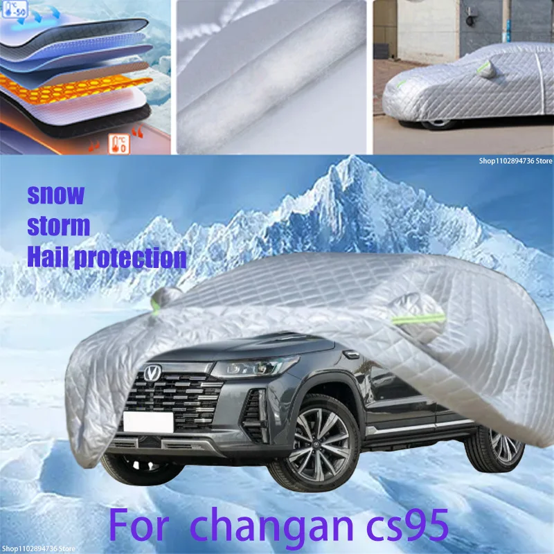 

For changan cs95 Outdoor Cotton Thickened Awning For Car Anti Hail Protection Snow Covers Sunshade Waterproof Dustproof