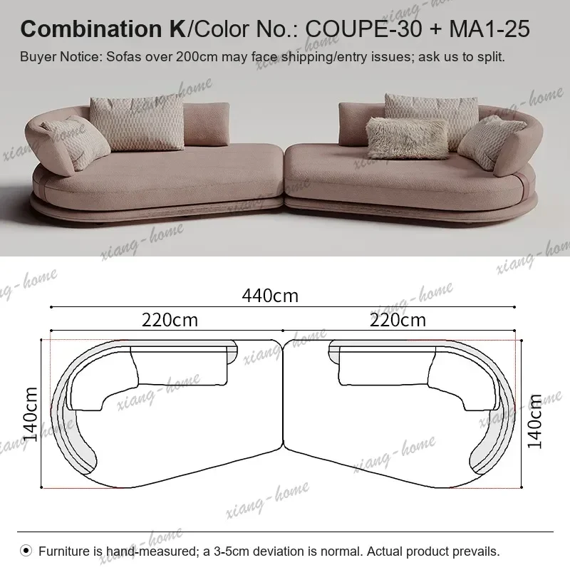 Modern Round Curved Modular Sectional Sofa, Boucle Textured Fabric Upholstered Couch with Throw Pillows, Italian Minimalist Arc