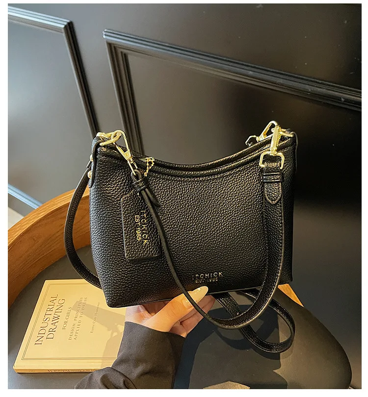 2025 New Korean Lychee Pattern Bucket Bag - Summer - ready, Retro - styled Shoulder Messenger