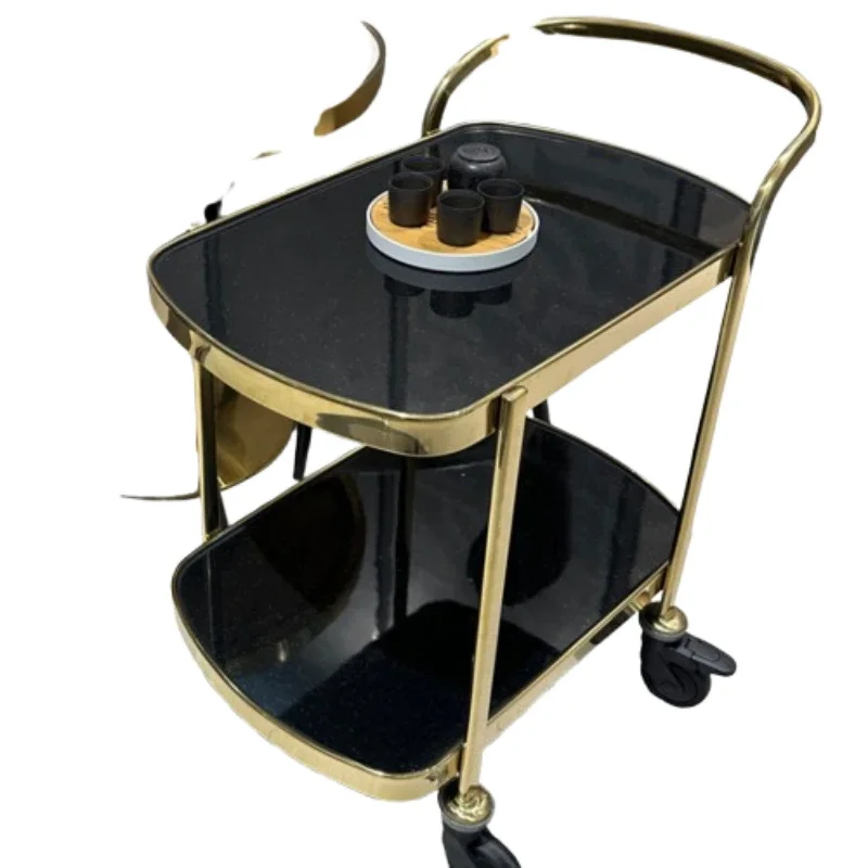 Cake Cart Luxury Large Size Salon Trolley Hotel Restaurant Salon Trolley Service Carrito De Salon Two Layers Multifunction