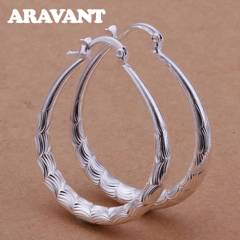 

925 Silver U Shaped Hoop Earring For Women Wedding Jewelry