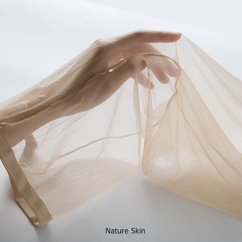 Ultradünner 0,1D-Damen-Sommerstrumpf, dünne Linie, im Schritt, eng, vollständig transparent, nahtlos, Zehenbereich, dehnbar, sexy Strumpfhose – Detail 7