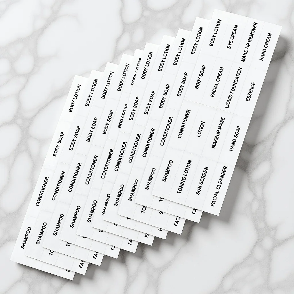 

10Pcs Waterproof Cosmetics Labels Self-Adhesive PVC Stickers for Skin Care Bottles Organization Shampoo Dispenser Label Stickers