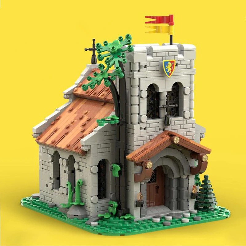 MOC Medieval Lion Knights Church Castle Model Building Blocks With 10305 DIY Architecture Bricks Creative Kids Toys Xmas Gifts