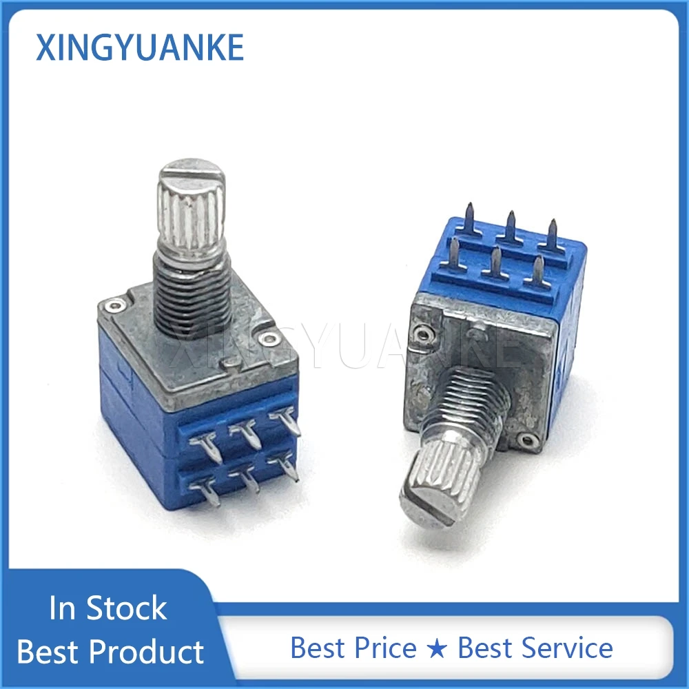 1PCS 12 Type Sealed Precision Potentiometer B10K B20K B50K Computer Audio Volume Potentiometer 6-Pin