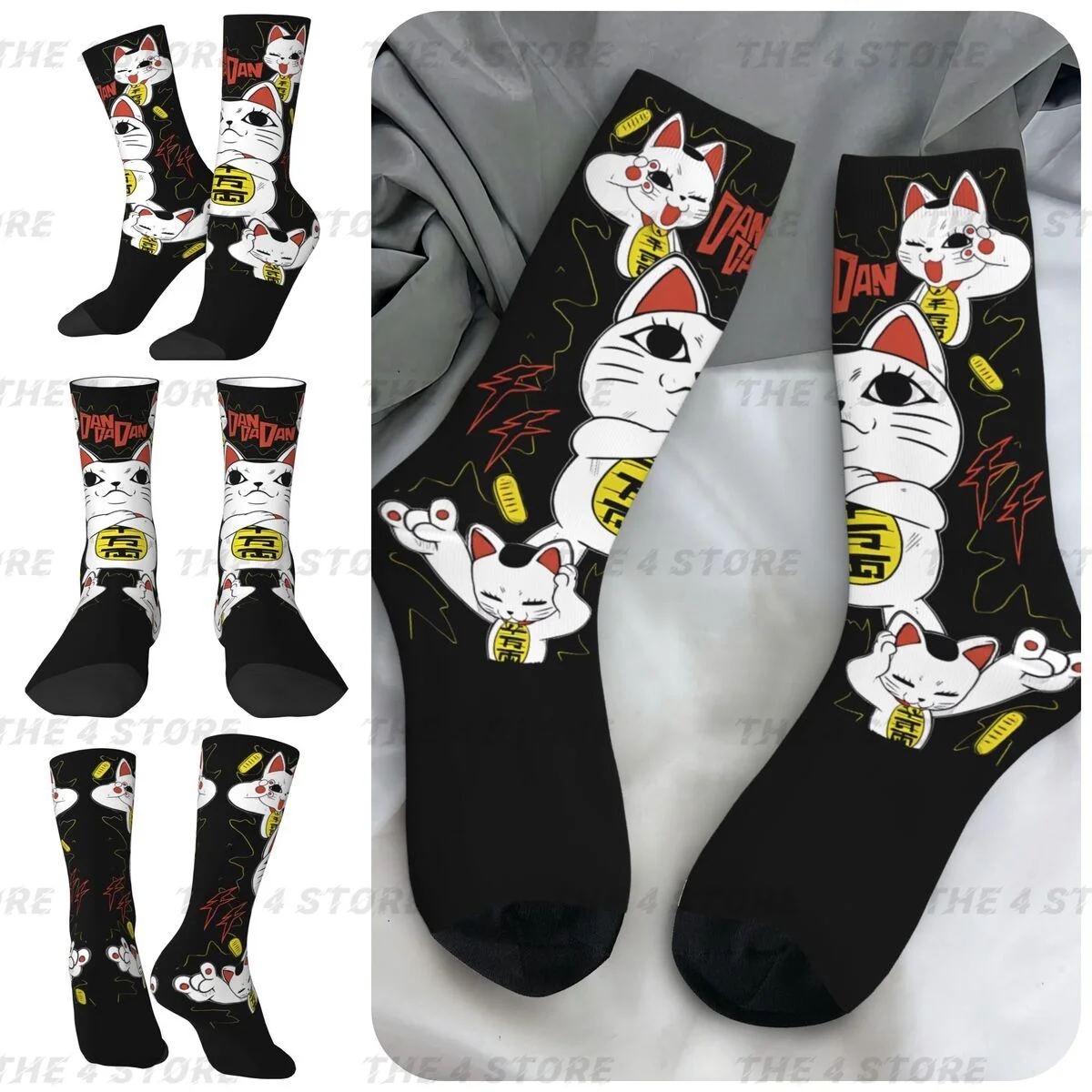

Dandadan Okarun High elasticity polyester fiber cosy Unisex Running Happy 3D color printing Socks