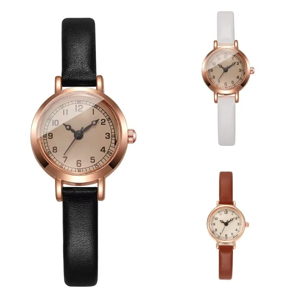 Fashion Ultra-Thin Case Women Quartz Wristwatch Leather Strap Lightweight Wrist Watch Minimalist Watch Women