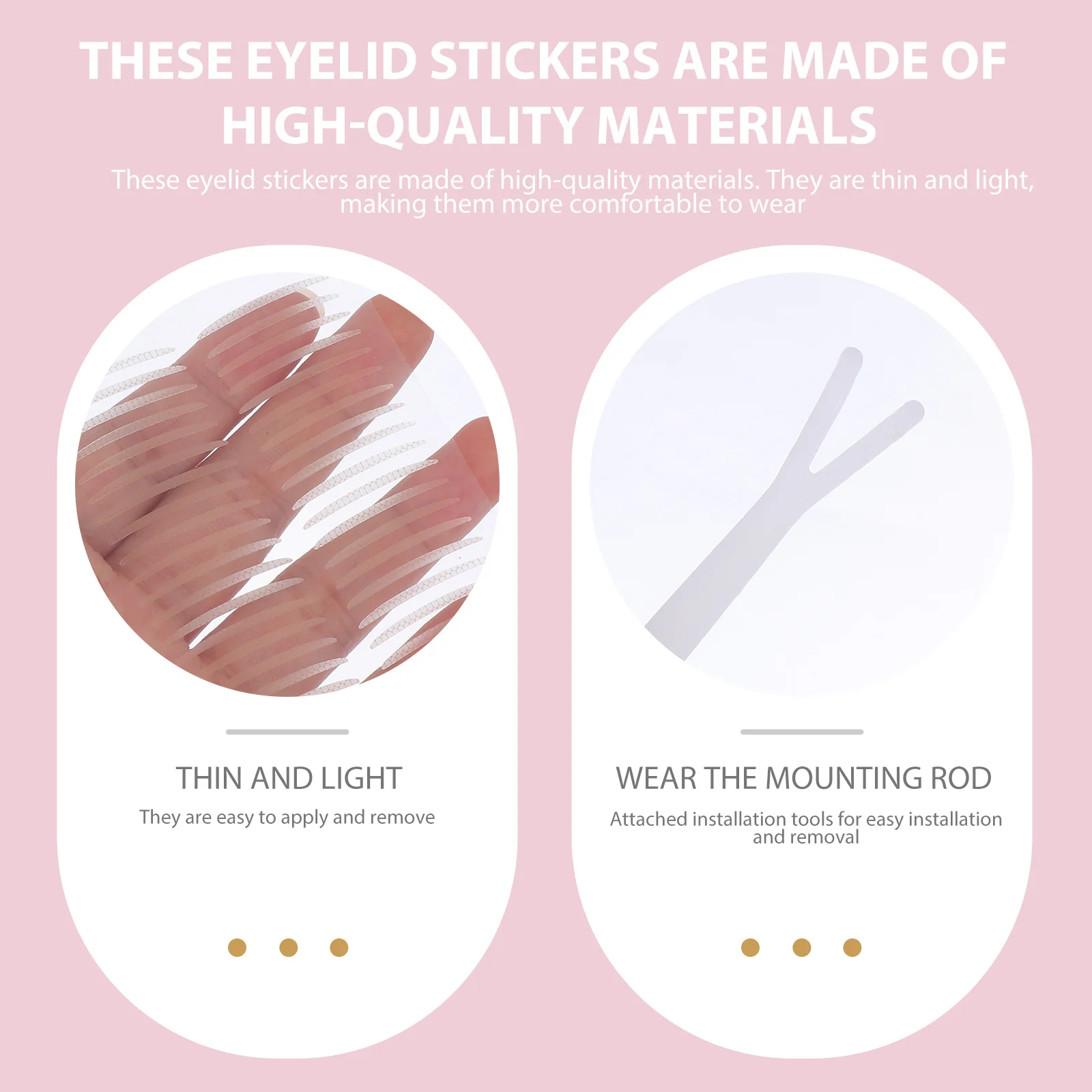 

2pcs Double Eyelid Sticker Breathable Mesh Invisible Eye Waterproof Sweat Proof Long Lasting Comfortable For Women