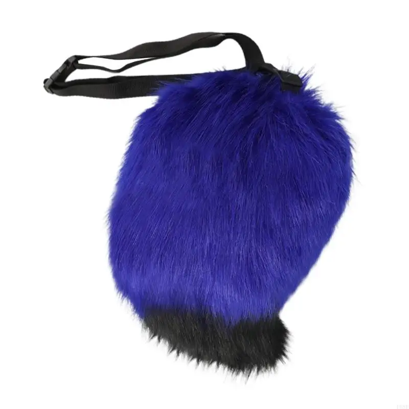 H58E Plush Foxes Raccoon oren hoofdband en faux bontstaart voor Halloween cosplay feestkostuums accessoires voor kinderen