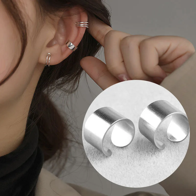 

1PC Punk Rock Ear Earrings Women Cartilage Clip Cuff Wrap No Piercing-Clip on Women's Jewelry Accessories F2133