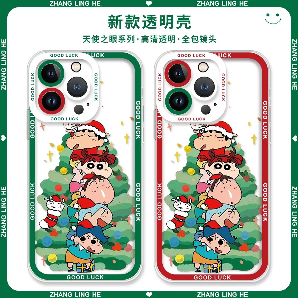 Christmas Crayons Shins-Chans Phone Case For Samsung S25 S24 S23 S22 S21 S20 FE Note20 Note10 Plus Ultra Lite 5G Clear Soft TPU