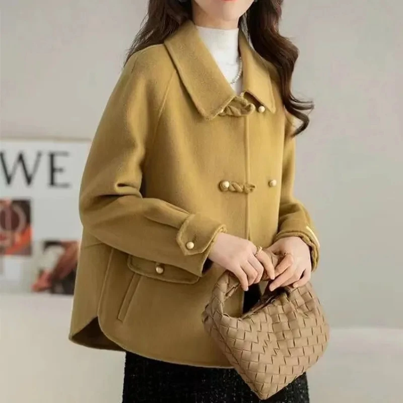 

Женское короткое Двустороннее пальто, модная Свободная куртка в западном стиле, Новинка весна-осень 2024, тонкое корейское пальто