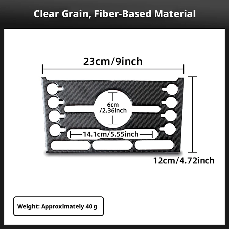 Real Carbon Fiber CD Center Console Frame Trim Cover For Ford Explorer 2013-2019,Glossy Black Interior Decoration Accessory