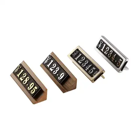 9x17mm L 나무 가격표 조정 가능한 카운터 스탠드 라벨 금속 판매 가격 디스플레이 스탠드