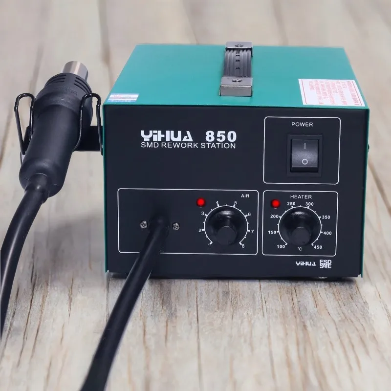 YIHUA 850 with 3 Nozzles Hot Air Solder Station SMD Rework With Heat Gun