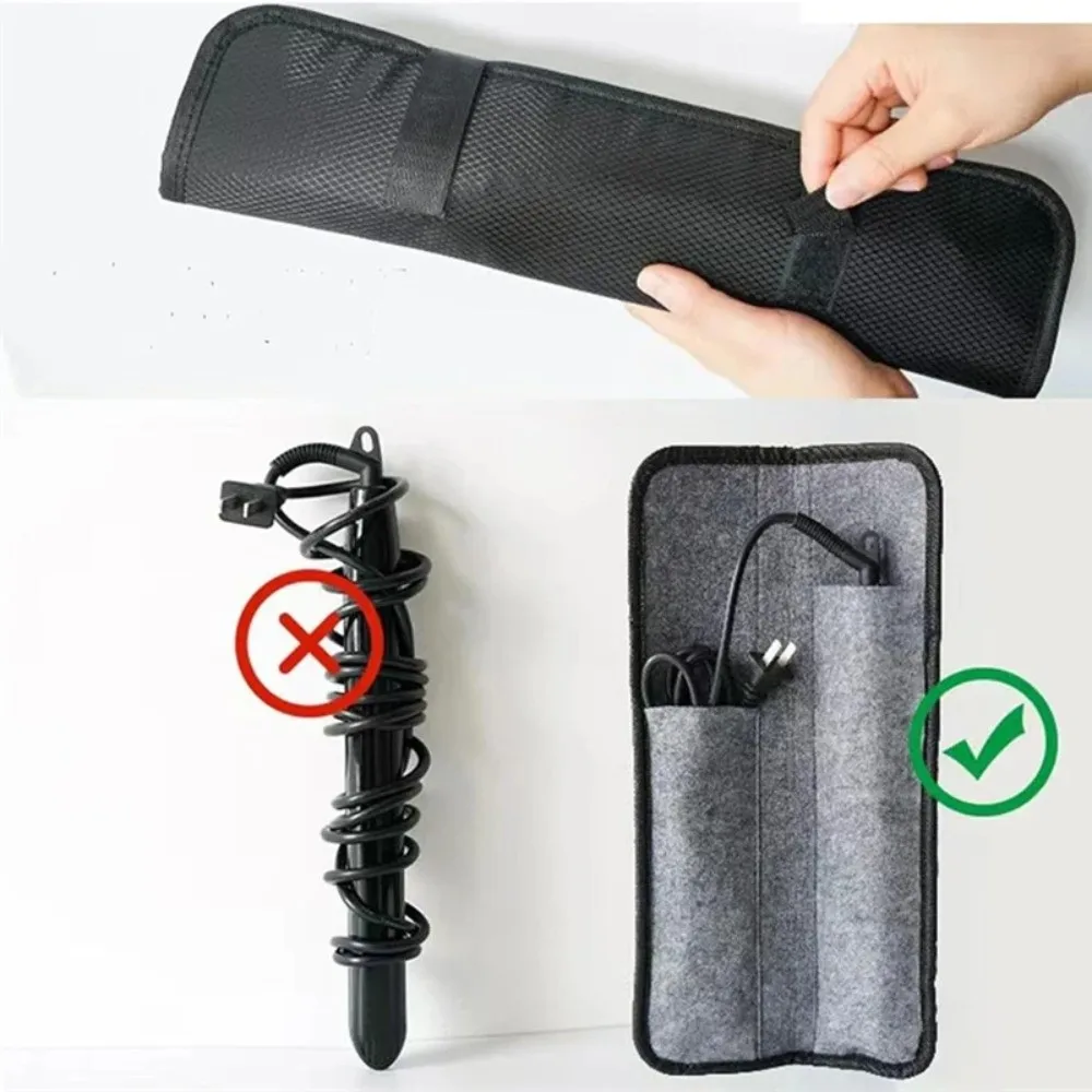 

Felt Curling Iron Bag Dustproof Protective Cover Straightener Storage Pouch Heat-Resistant HighTemperature