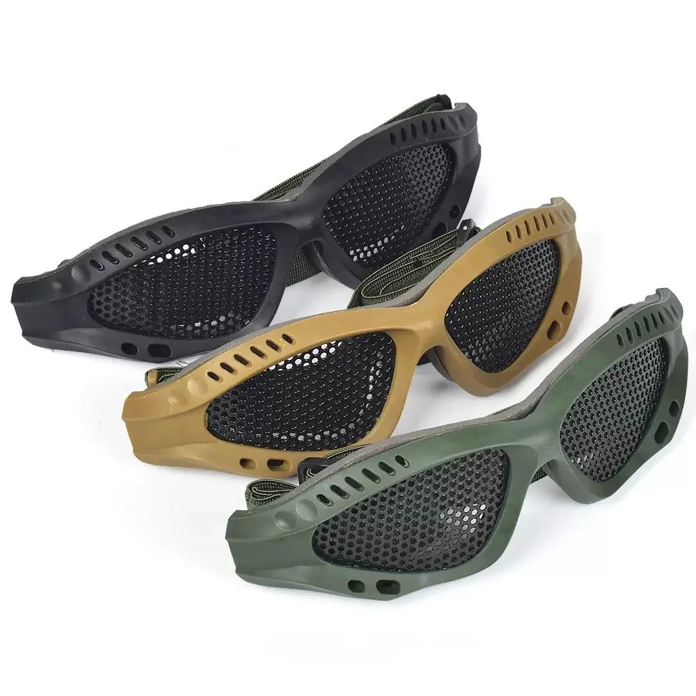 Gafas Tácticas de Seguridad para Airsoft, Protección Ocular para Exteriores, Resistentes a Impactos, con Malla Metálica, Gafas Protectoras para Caza y Paintball