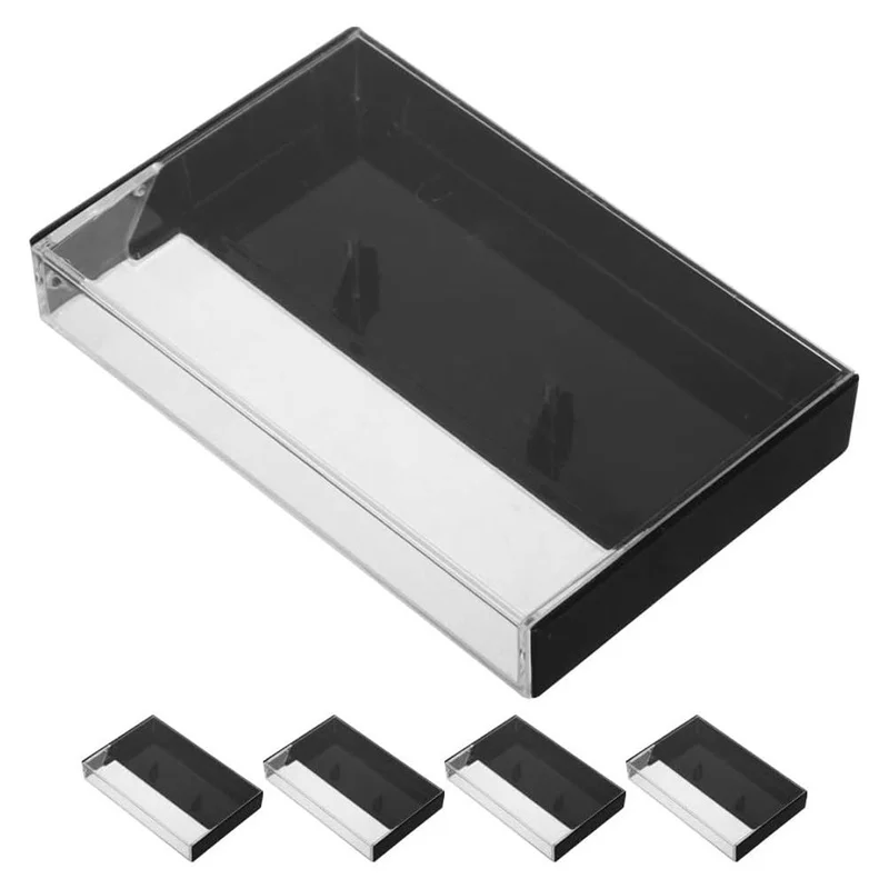 5Pcs Compact Vintage Cassette Tape Box Clear Plastic Storage Case For Audio Cassettes Tape Organizer Dustproof Collection Holder