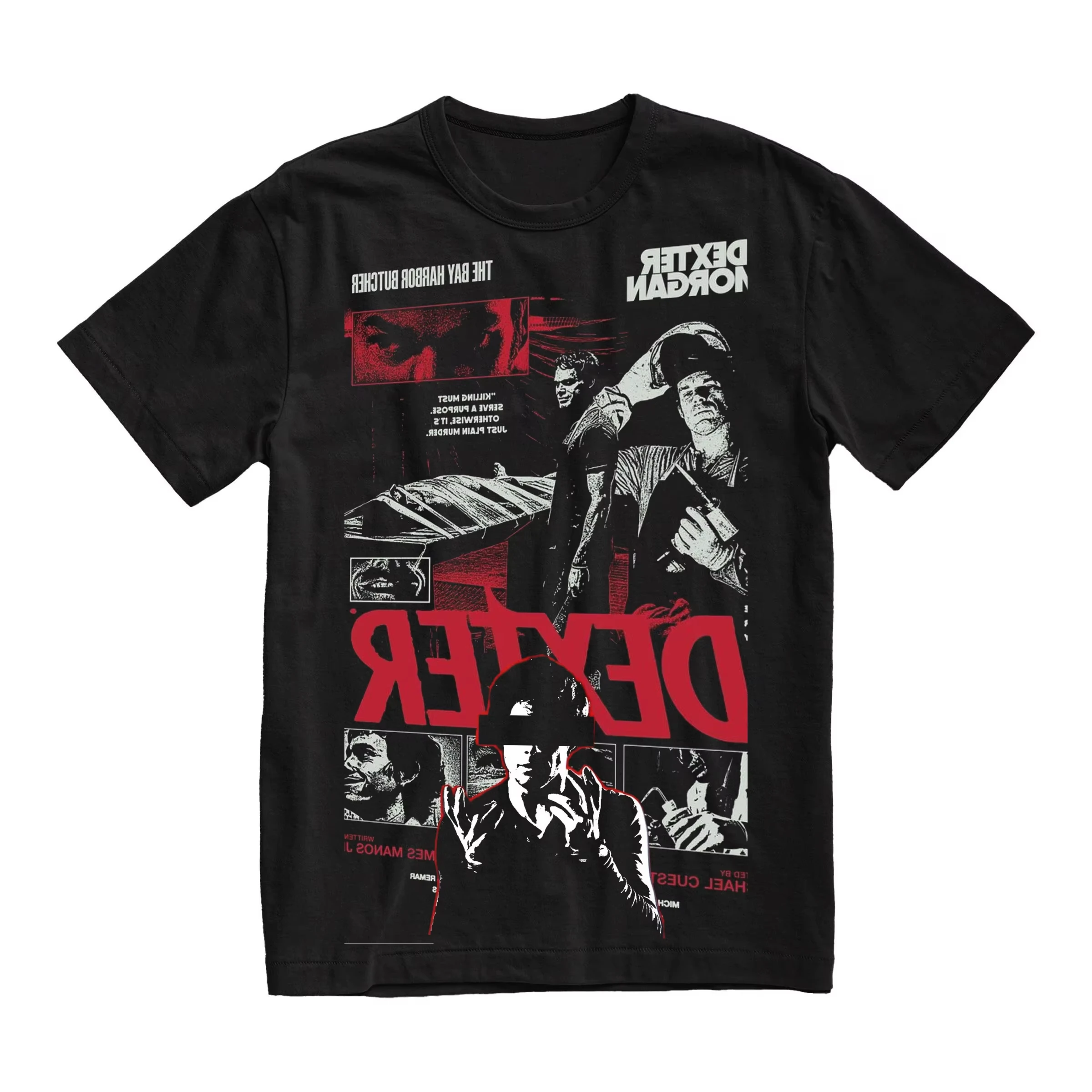 2026 جديد عادية القطن تي شيرت تقليدي موضة اضافية كبيرة الشارع الشهير محدودة ديكستر مورغان باي جزار تي شيرت الرجال النساء