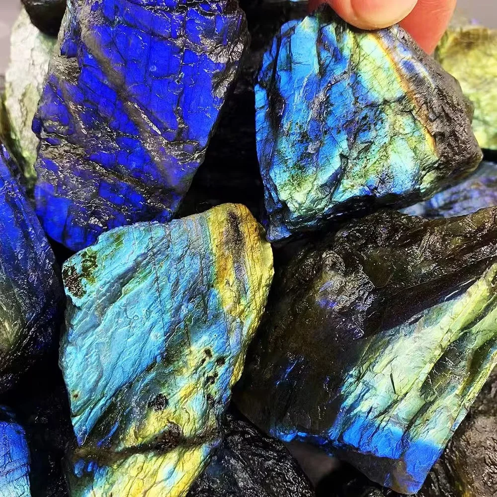 20-200g Natural Stone Labradorite Mineral Reiki Healing Moon stone specimen collection fish tank landscape Crystal raw stone