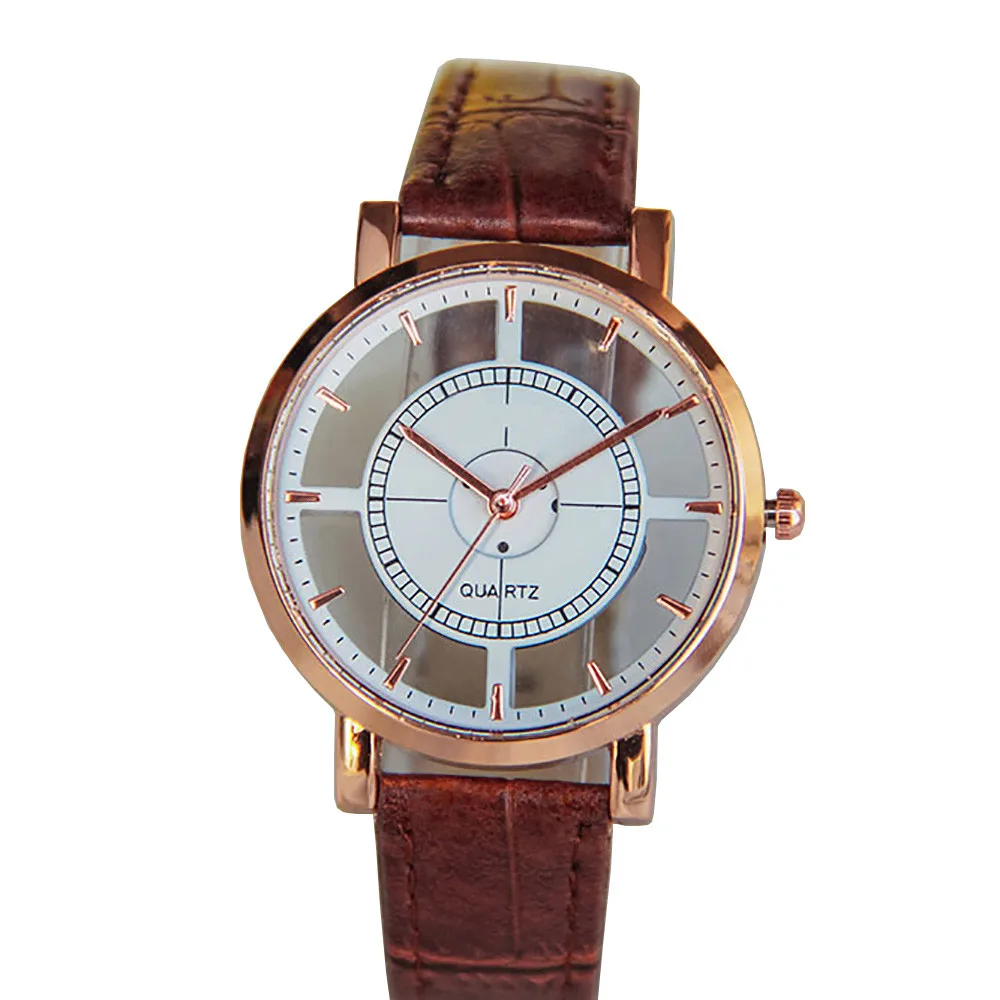 

Fashion Brand Female Quartz Clock Delicate Unique Hollow Women'S Quartz Wrist Watch Vintage Leather Bracelet Watch Reloj