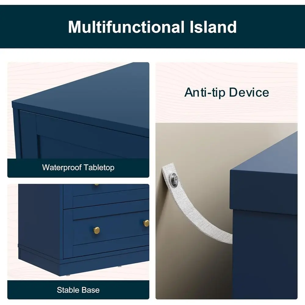 Blue Wooden Accent Nightstand 5