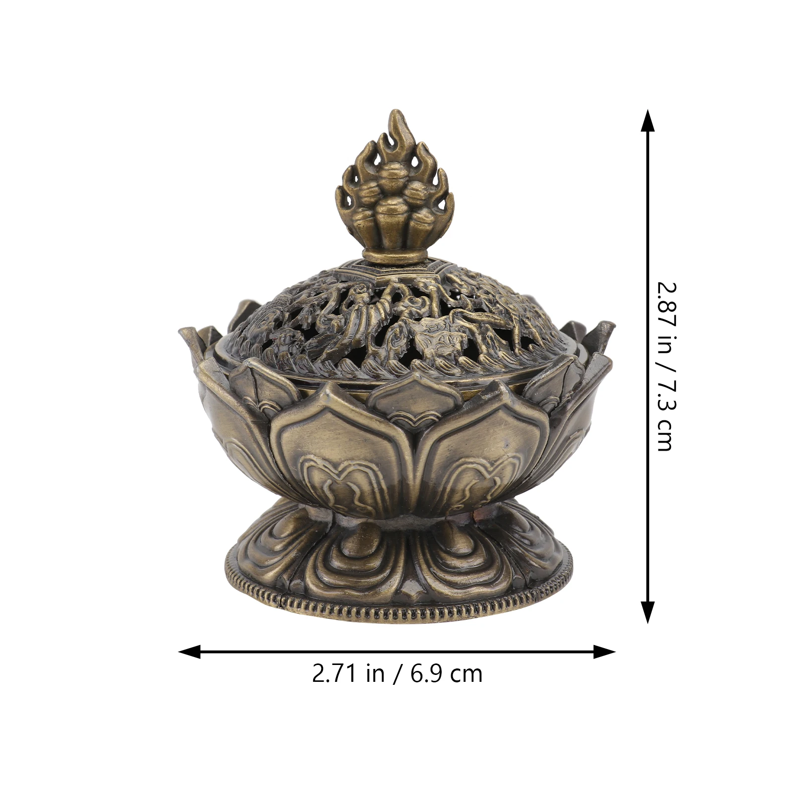 

Lotus Copper Shaped Retro Incense Burner Home Decor Holder Vintage Censer Home Decor Bedroom Study Room