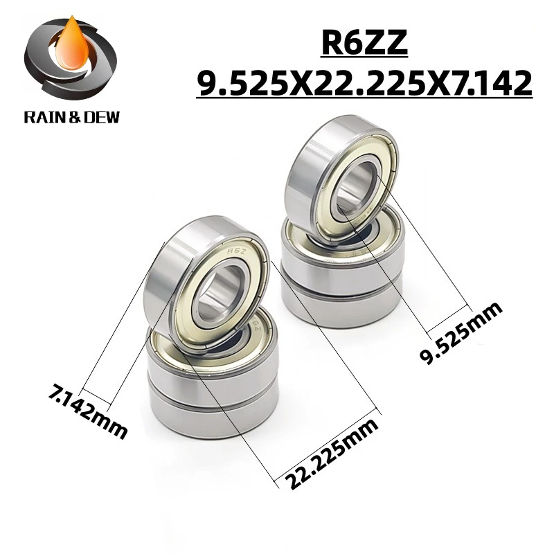 6/12Pcs R6ZZ Bearing 9.525x22.225x7.14 Inch Deep Groove Miniature Ball Bearings R2ZZ R3ZZ R4ZZ R8ZZ R144ZZ R166ZZ R168ZZ R1810ZZ