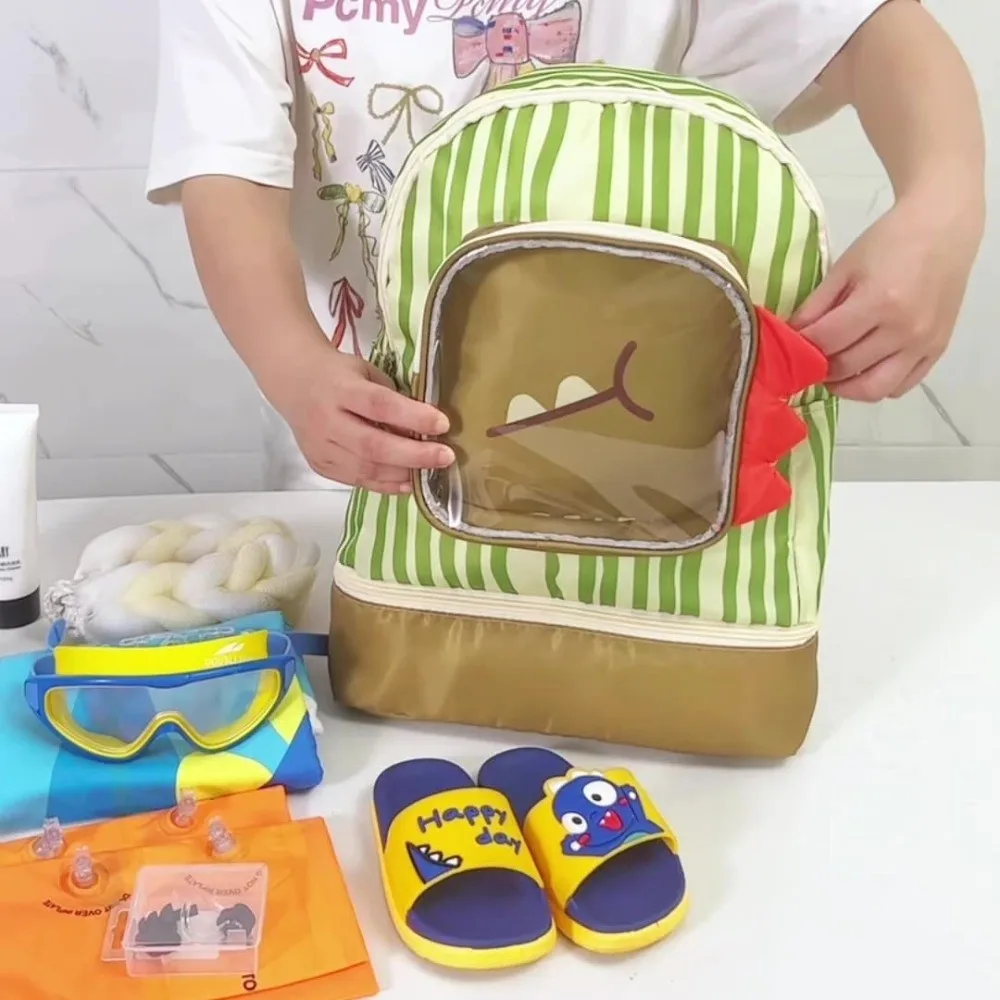 Dry Wet Separation Children's Swimming Bag Shoe Compartment Animal Pattern Swimsuit Storage Bag Cute Shape Cartoon