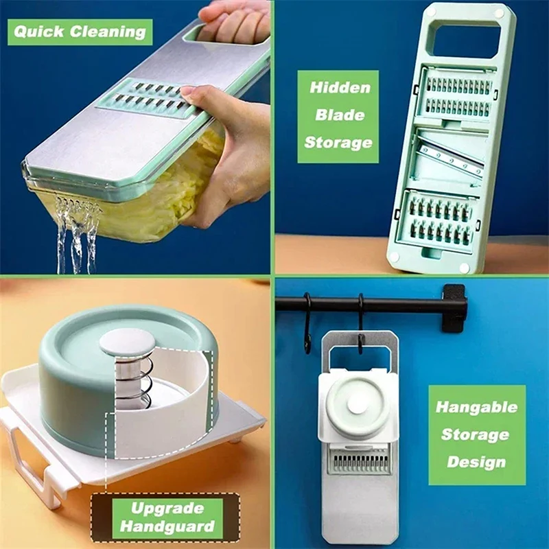 مبشرة خضروات شهيرة جديدة متعددة الوظائف 6 في 1: 6 شفرات لتقطيع الخضروات بسهولة وتقطيعها وتقطيع الخضروات #1