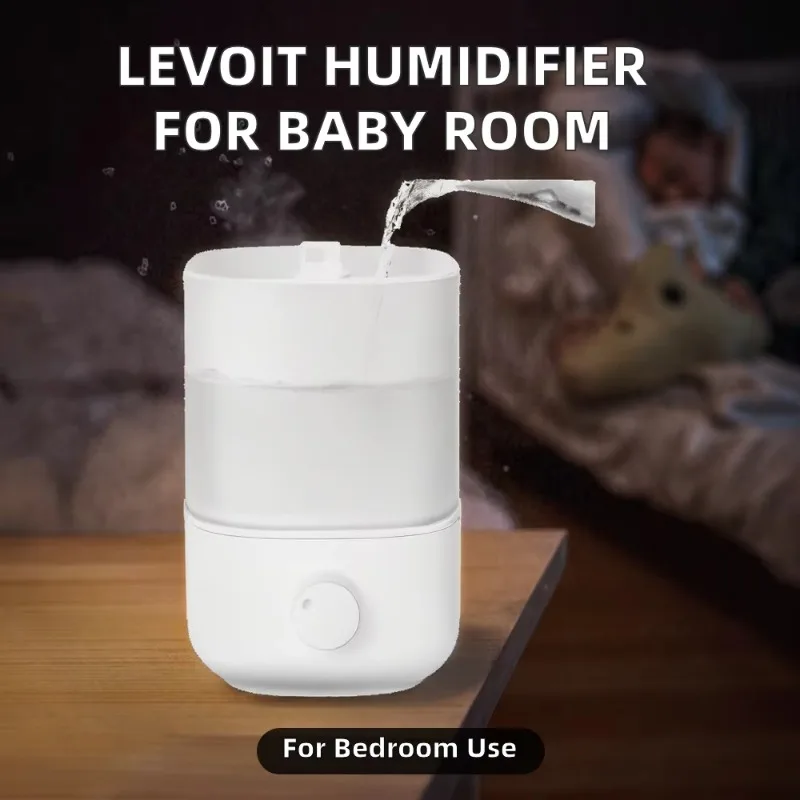 Evaporative Humidifier for Bedroom Nursery Dual Air Water Filters Separate Sensor Blue Light Free Nightlight Touch