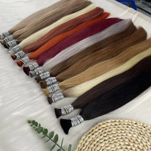 Imagen 2 del producto Cabello humano a granel sin trama, cabello virgen Remy, cabello vietnamita, cabello liso a granel, cabello Natural Real sin trama para trenzar, venta al por mayor