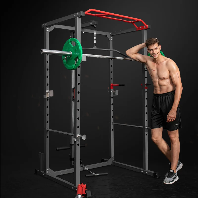 Unisex Thickened Steel Pipe Multi-Functional Smith Machine Core Strength Training Comprehensive Fitness Gantry