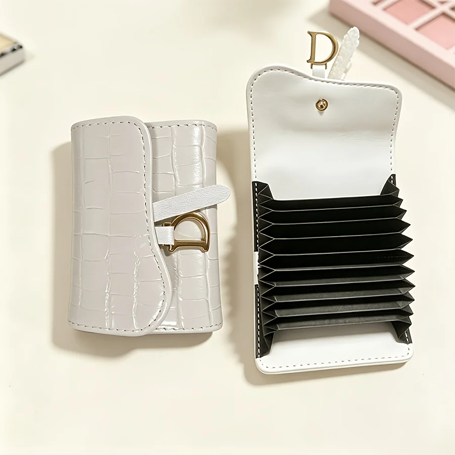 Elegant Card Holder for Women, Large Capacity Multi‑Card Slots Card Clip, Compact Wallet for ID & Driving License