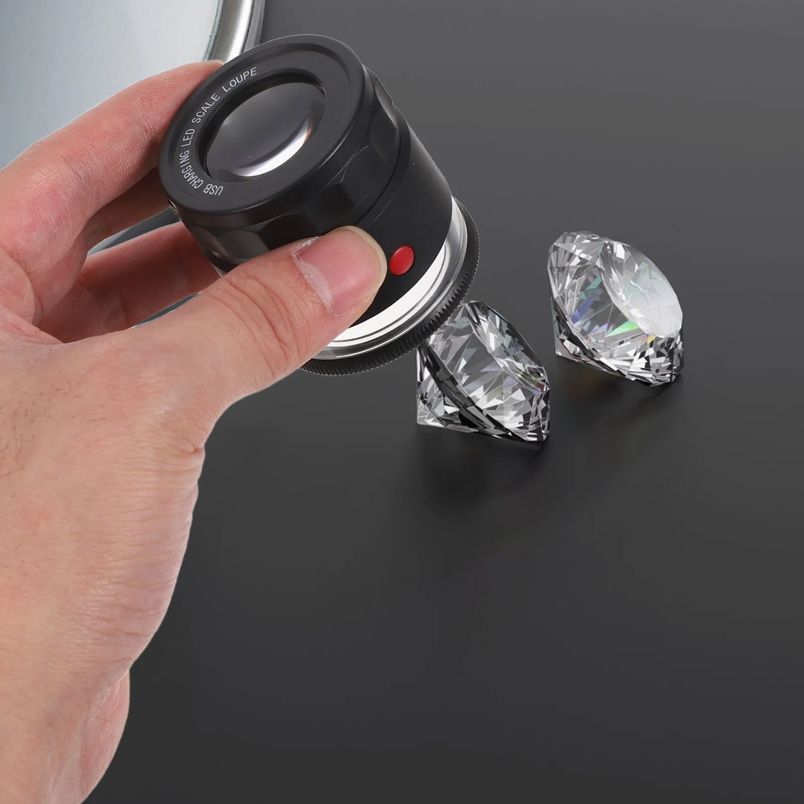 10X مجوهرات عدسة مكبرة قابلة للشحن Led العدسة قابل للتعديل التركيز شبكاني مقياس ل عملة ختم ساعة إصلاح فحص النباتات