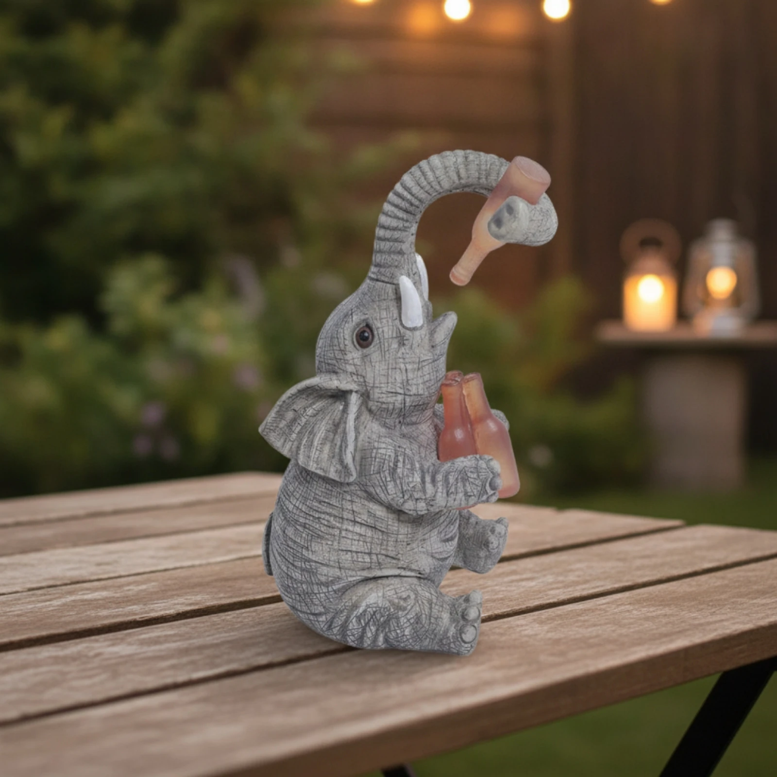Decorative Resin Elephant Figurine Stone-Look Elephant Figurine Resin Decorative Accent Textured for Animal Lovers, Entryway